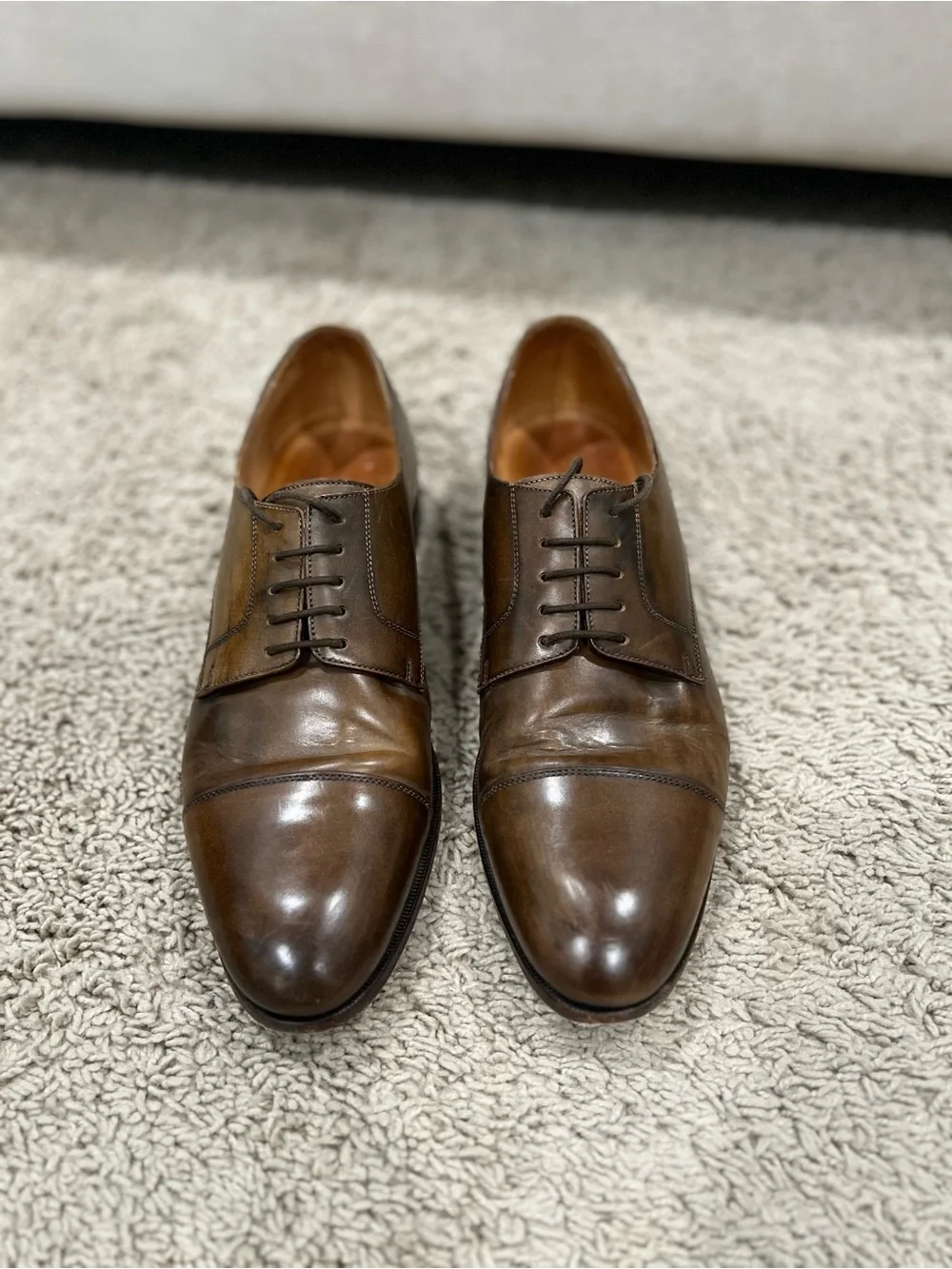 Suitsupply Brown Leather Cap-Toe Derbys size 9